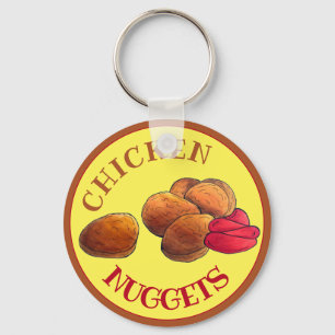 Chicken Nuggets met Ketchup Junk Food Foodie Sleutelhanger