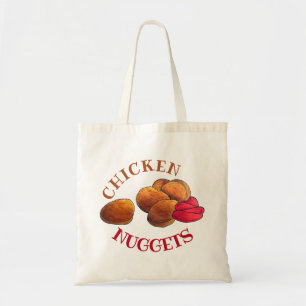 Chicken Nuggets met Ketchup Junk Food Foodie Tote Bag