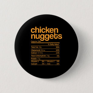 Chicken Nuggets Nutrition Facts Funny Thanksgiving Ronde Button 5,7 Cm
