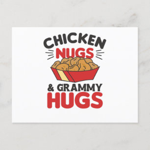 Chicken Nugs en grammy Hugs Funny Food Nuggets Briefkaart