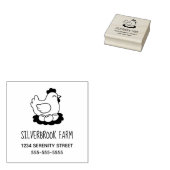 Chicken on Nest met Eggs Boerderij Adres Rubberstempel (Gestempeld)