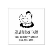 Chicken on Nest met Eggs Boerderij Adres Rubberstempel (Afrduk)