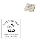 Chicken on Nest with Eggs Farm Arch Address Rubberstempel (Gestempeld)