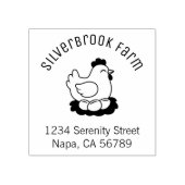 Chicken on Nest with Eggs Farm Arch Address Rubberstempel (Afrduk)