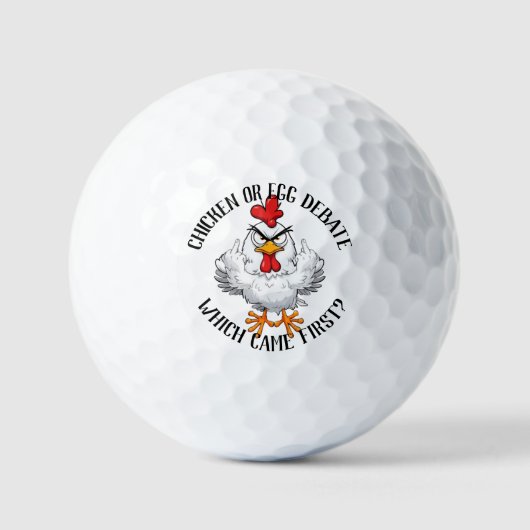 Chicken or Egg Debate Golf Ball - Personalized Pun Golfballen (Voorkant)