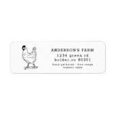 Chicken Organic Egg Boerderij retouradres Etiket (Voorkant)