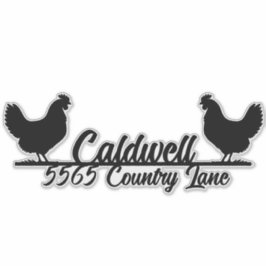 Chicken Personalized Mailbox Address Sticker