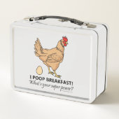 Chicken Poops Breakfast Funny Design (Achterkant)