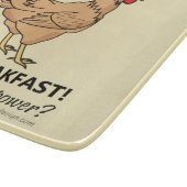Chicken Poops Breakfast Funny Design Brown Snijplank (Hoek)