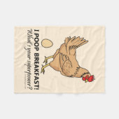 Chicken Poops Breakfast Funny Design Fleece Deken (Voorkant (Horizontaal))