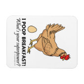 Chicken Poops Breakfast Funny Design Magneet (Horizontaal)