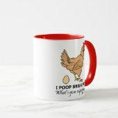 Chicken Poops Breakfast Funny Design Mok (Voorkant rechts)