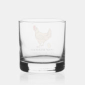 Chicken Poops Breakfast Funny Design Whisky Glas (Achterkant)