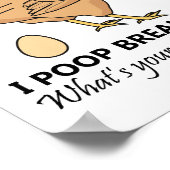Chicken Poops Breakfast Funny Poster (Hoek)