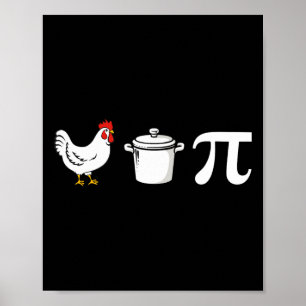 Chicken Pot Pi 3.14 Funny Pi Day Wiskunde Teacher Poster
