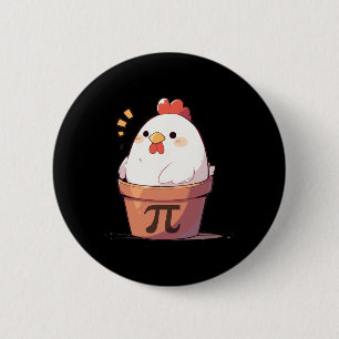 Chicken Pot Pi Day Mannen Vrouwen Kinder Wiskunde  Ronde Button 5,7 Cm