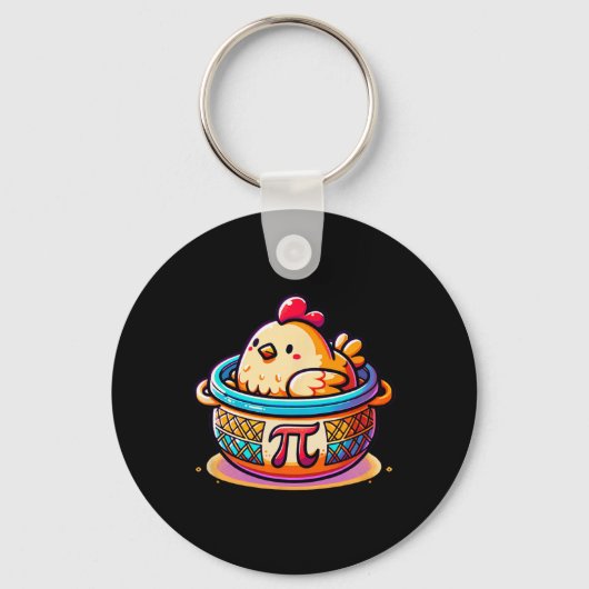 Chicken Pot Pi Funny Pi Day Wiskunde Sleutelhanger (Voorkant)