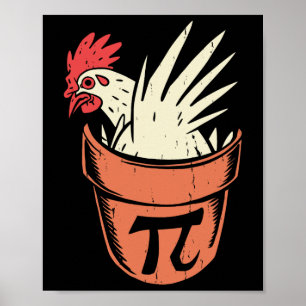 Chicken Pot Pi Funny Wiskunde Teacher Pun Pi Day Poster
