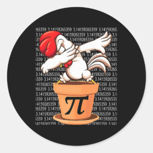 Chicken Pot Pi Shirt Pi Day 2023 Funny Wiskunde 3 Ronde Sticker
