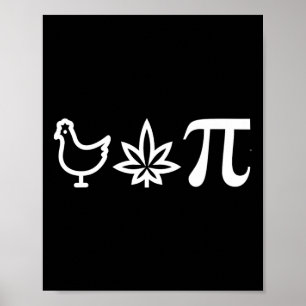 Chicken Pot Pie Day Weed Pun Wiskunde Numbers maar Poster