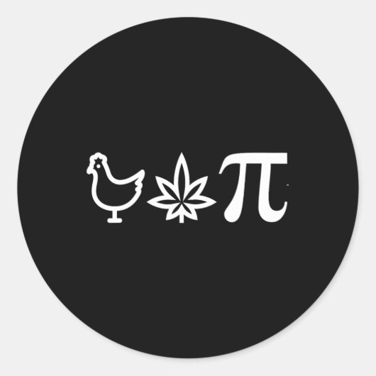 Chicken Pot Pie Day Weed Pun Wiskunde Numbers maar Ronde Sticker (Voorkant)