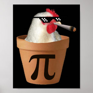 Chicken Pot Pie Funny Wiskunde Pi Dag Poster