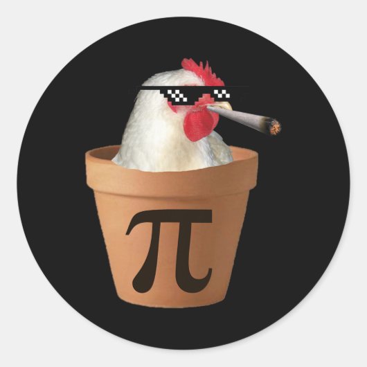 Chicken Pot Pie Funny Wiskunde Pi Dag Ronde Sticker (Voorkant)
