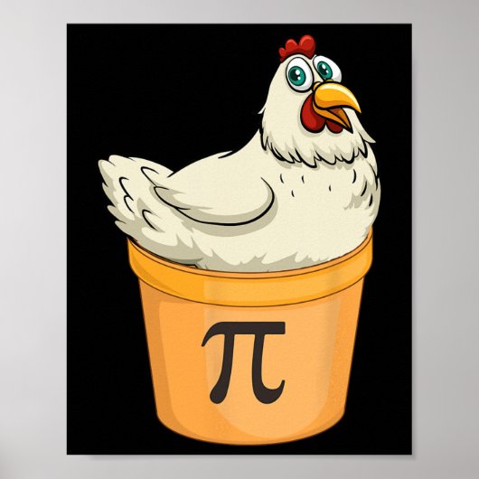 Chicken Pot Pie Funny Wiskunde Pun Chicken Pot Pi Poster (Voorkant)