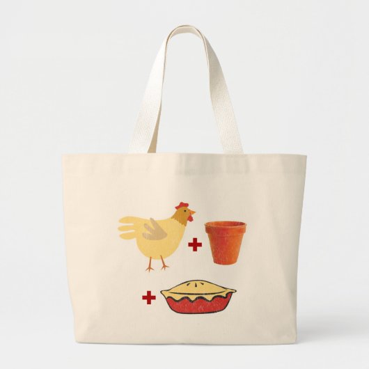 Chicken Pot Pie Grote Tote Bag (Voorkant)