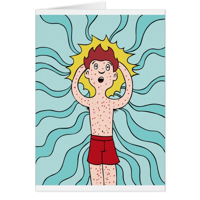 Chicken Pox Hives Cartoon Character Man (Voorkant)