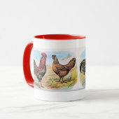  Chicken Print Rooster en Hen Mok (Voorkant links)