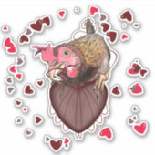Chicken Pulling Heartstrings Sticker (Voorkant)