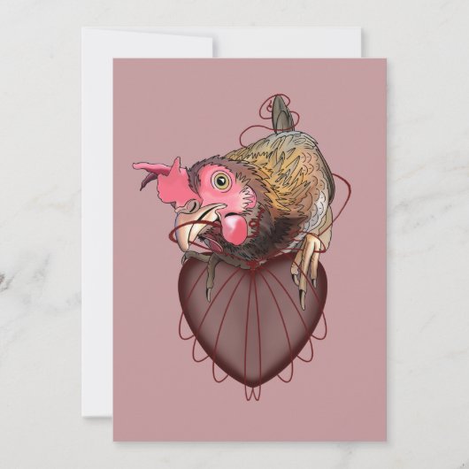 Chicken Pulling Heartstrings T-Shirt Kaart (Voorkant)