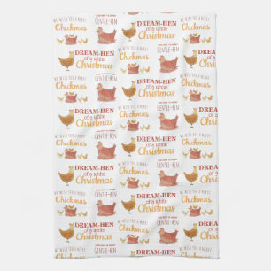 Chicken Puns Kerstmis Theedoek
