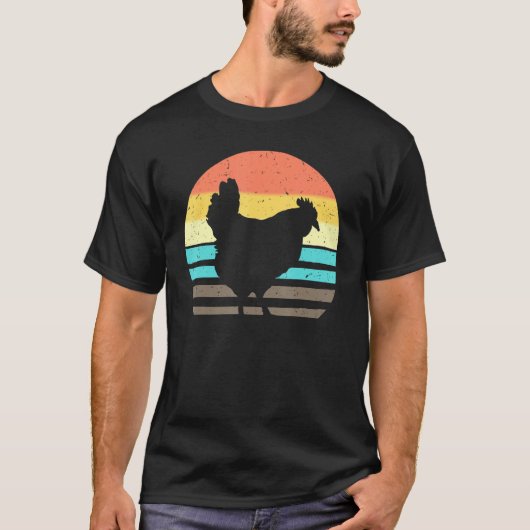 Chicken Retro Hen Poultry Farmer Fowl Chicken Roos T-shirt (Voorkant)
