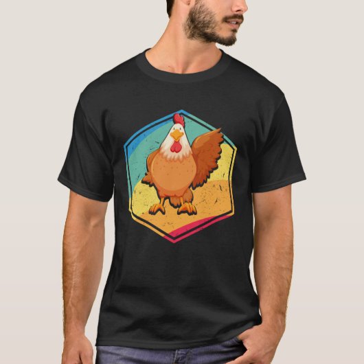 Chicken  Retro Style T-shirt (Voorkant)