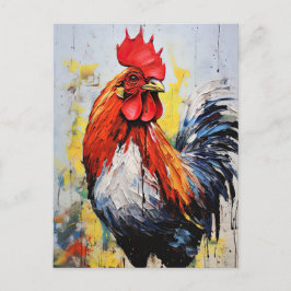 Chicken Rooster Art Briefkaart