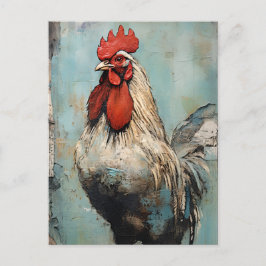 Chicken Rooster Art Briefkaart