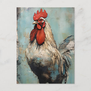 Chicken Rooster Art Briefkaart
