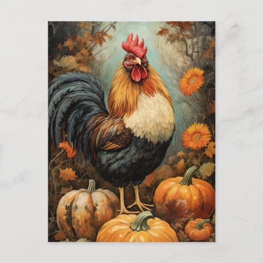 Chicken Rooster Art Briefkaart (Voorkant)