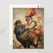 Chicken Rooster Art Briefkaart (Voorkant / Achterkant)