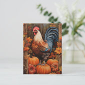 Chicken Rooster Art Briefkaart (Staand voorkant)