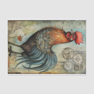 Chicken Rooster Art  Decoupage Ephemera Tissuepapier