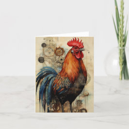 Chicken Rooster Art Kaart