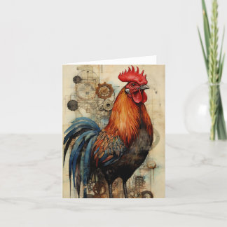 Chicken Rooster Art Kaart