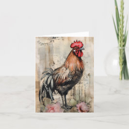 Chicken Rooster Art Kaart