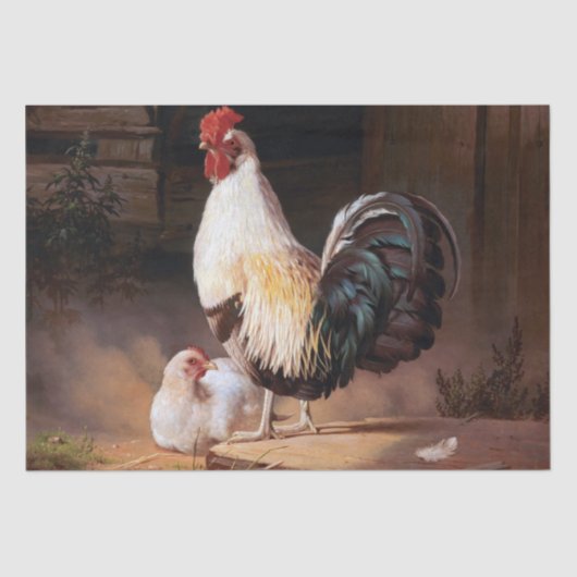 Chicken Rooster  Art Tissuepapier (Voorkant)