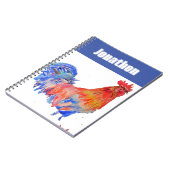 Chicken Rooster Bird Enfants Garçons Nom Carnet (Côté gauche)