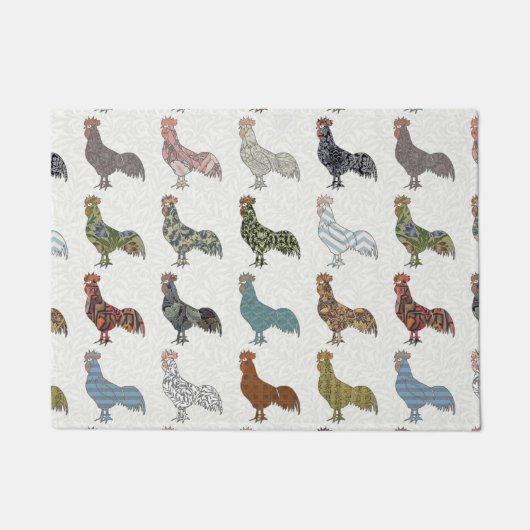 Chicken Rooster Colorful Pattern Boerderij Deurmat (Voorkant)