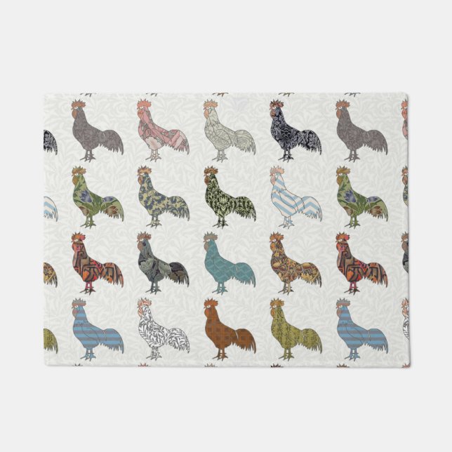 Chicken Rooster Colorful Pattern Boerderij Deurmat (Voorkant)